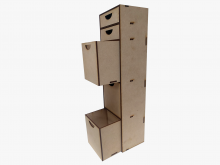 Organizador de 5 cajones laser