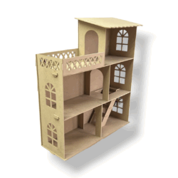 Casa de muñecas con terraza